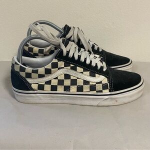 Vans Sneaker Men’s 6.5/W 8 Black & Cream Old Skool Checkerboard Sneakers